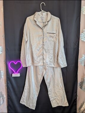 2 for $25 Women’s Satin Polka Dot Long-Sleeve Pajama Set